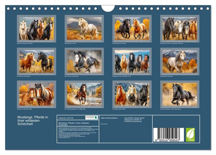 Produktbild: Mustangs. Pferde in ihrer wildesten Sch&ouml;nheit (Wandkalender 2027 DIN A4 quer), CALVENDO Monatskalender