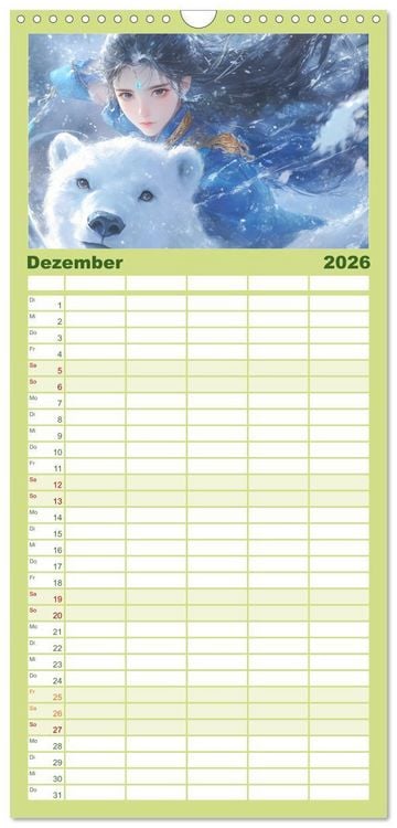 Produktbild: Familienplaner 2026 - Traumwelten. Mangas mit magischen Begegnungen mit 5 Spalten (Wandkalender, 21 x 45 cm) CALVENDO
