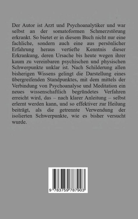 Produktbild: Die somatoforme Schmerzst&ouml;rung