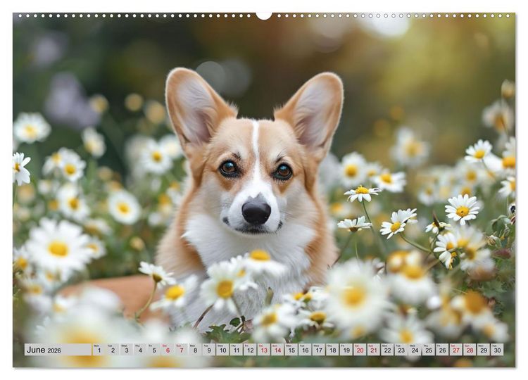 Produktbild: Corgis in Bloom (Wall Calendar 2026 DIN A2 landscape), CALVENDO 12 Month Wall Calendar