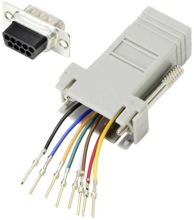 Produktbild: TRU COMPONENTS D-SUB Adapter D-SUB-Stecker 9pol. - RJ45-Buchse 1St.