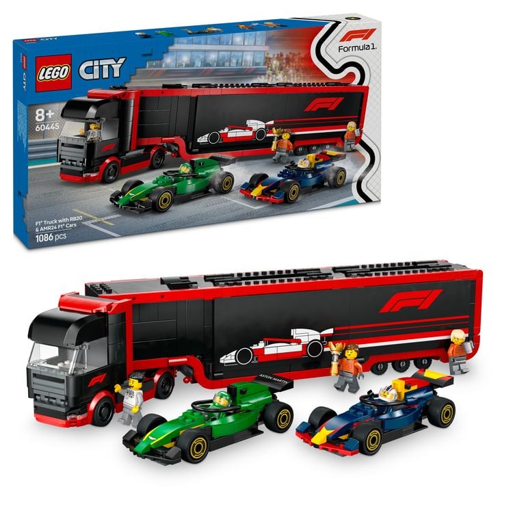 Produktbild: LEGO City F1 Transporter mit RB20 & AMR24 F1 Rennautos - Spielset 60445