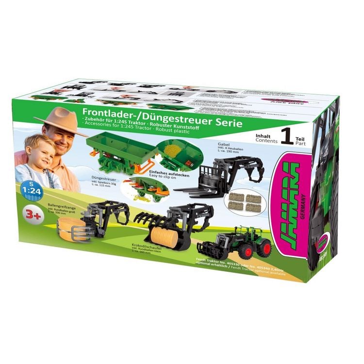 Produktbild: JAMARA 423250 Frontlader mit Krokodilschaufel 1:24S inkl. Rundballen klein