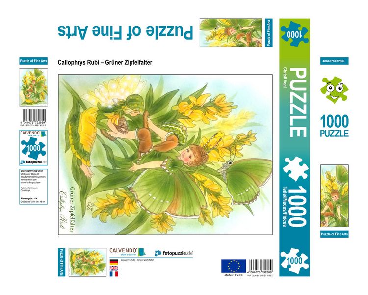 Produktbild: CALVENDO Puzzle Callophrys Rubi - Gr&uuml;ner Zipfelfalter | 1000 Teile Lege-Gr&ouml;&szlig;e 64x48cm Foto-Puzzle f&uuml;r gl&uuml;ckliche Stunden