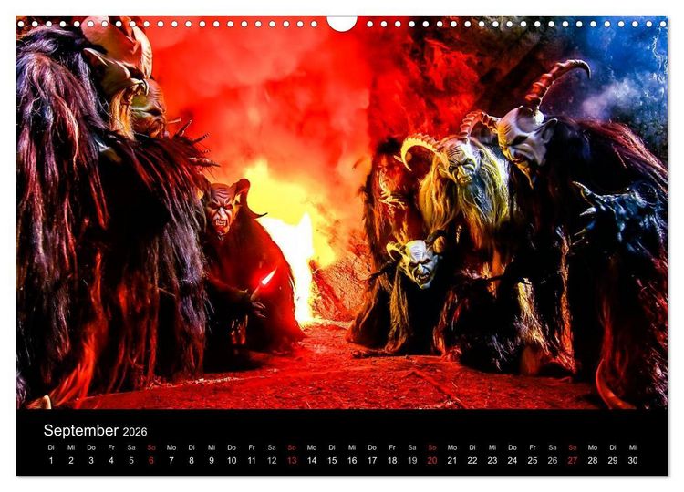 Produktbild: Perchten und Krampusse im Voralpenland (Wandkalender 2026 DIN A3 quer), CALVENDO Monatskalender