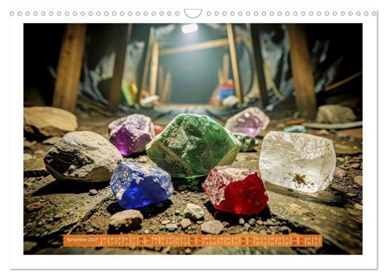 Produktbild: Edelsteine und Kristalle - Makro (Wandkalender 2027 DIN A3 quer), CALVENDO Monatskalender