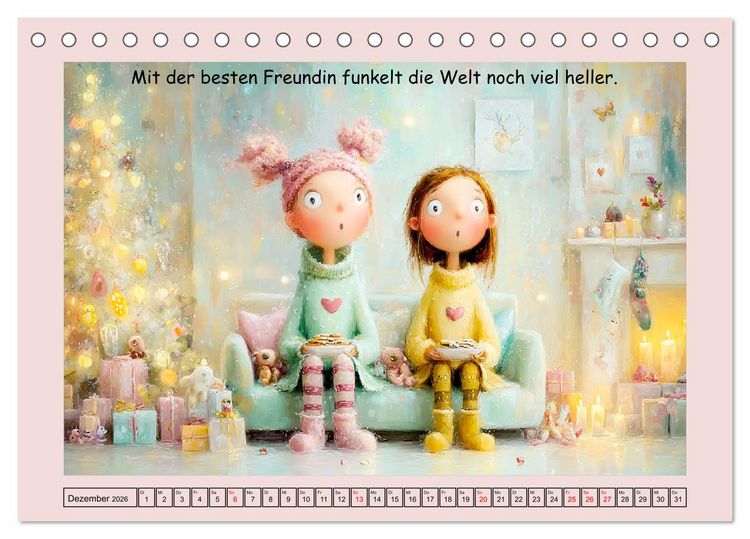 Produktbild: Herzensmomente. Beste Freundinnen in Liebe verbunden (Tischkalender 2026 DIN A5 quer), CALVENDO Monatskalender