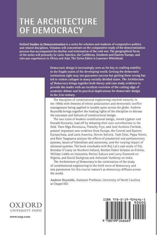 Produktbild: The Architecture of Democracy Constitutional Design, Conflict Management, and Democracy