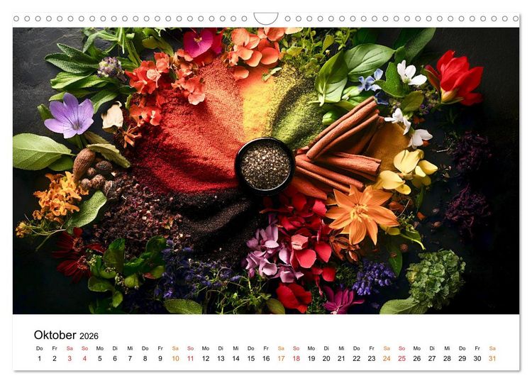 Produktbild: K&uuml;chenkalender Gew&uuml;rzwelt (Wandkalender 2026 DIN A3 quer), CALVENDO Monatskalender