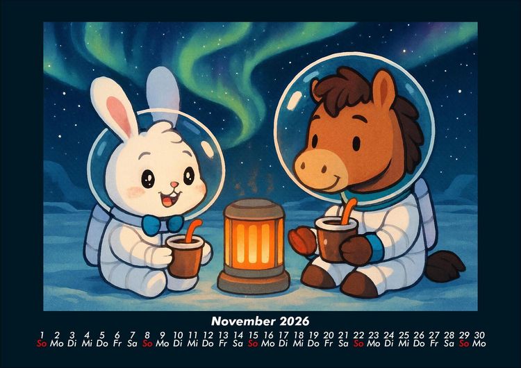 Produktbild: Bouncy & Huf - Im Weltraum 2026 Fotokalender DIN A4