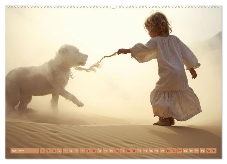 Produktbild: Mensch und Tier &ndash; W&uuml;stenfantasien (hochwertiger Premium Wandkalender 2026 DIN A2 quer), Kunstdruck in Hochglanz