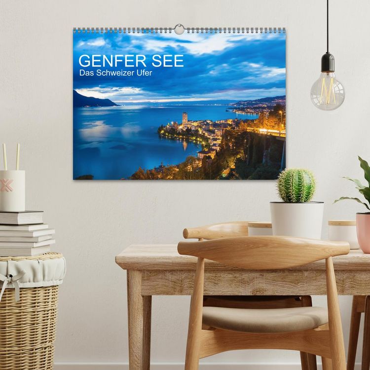Produktbild: GENFER SEE Das Schweizer Ufer (Wandkalender 2026 DIN A3 quer), CALVENDO Monatskalender