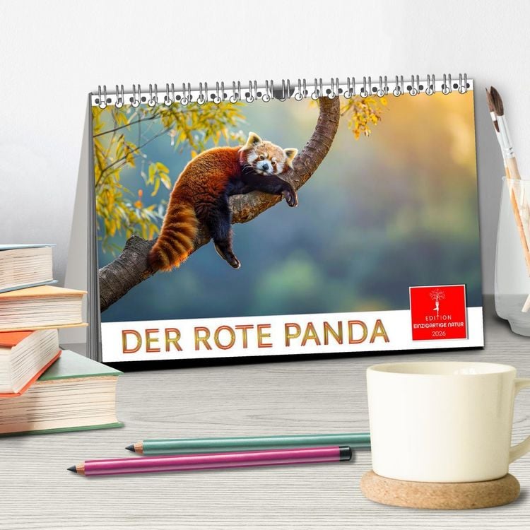Produktbild: Der Rote Panda (Tischkalender 2026 DIN A5 quer), CALVENDO Monatskalender