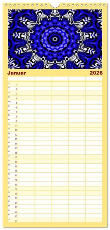 Produktbild: Familienplaner 2026 - Mandala Tr&auml;ume mit 5 Spalten (Wandkalender, 21 x 45 cm) CALVENDO