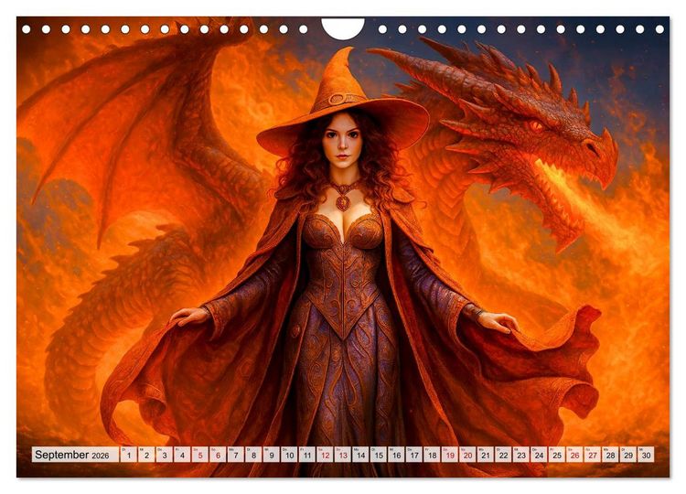 Produktbild: Mystische Hexen - Magische Frauen und finstere N&auml;chte (Wandkalender 2026 DIN A4 quer), CALVENDO Monatskalender