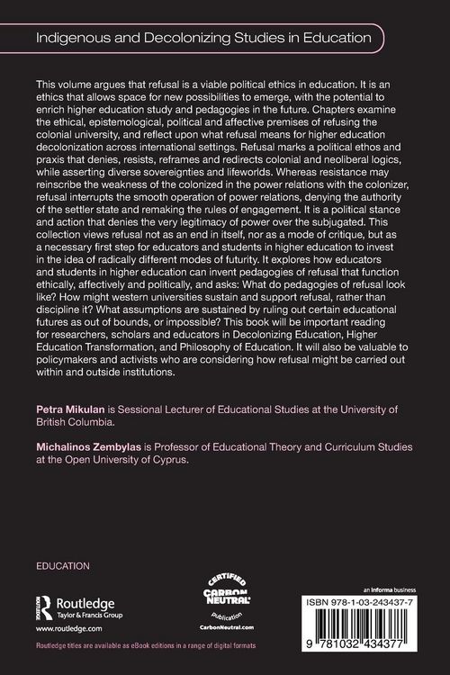 Produktbild: Working with Theories of Refusal and Decolonization in Higher Education