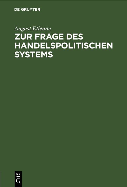 Produktbild: Zur Frage des handelspolitischen Systems