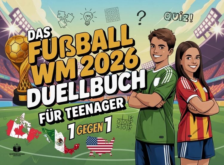 Produktbild: Das Duell-Buch f&uuml;r Teenager: Fu&szlig;ball WM 2026 Edition | 48 spannende 1 gegen 1 Battles - Das WM 2026 Buch Geschenk f&uuml;r Teenager Jungen & M&auml;dchen ab 12