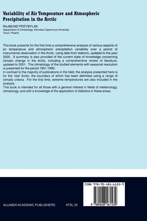 Produktbild: Variability of Air Temperature and Atmospheric Precipitation in the Arctic