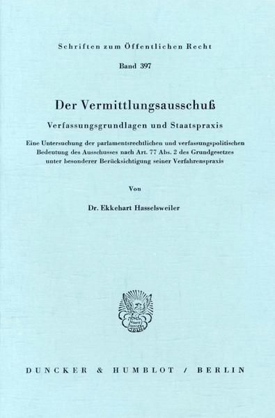 Produktbild: Der Vermittlungsausschu&szlig;.