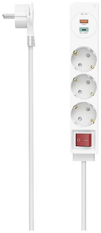 Produktbild: Hama 00223185 Steckdosenleiste mit Schalter Wei&szlig; Schutzkontakt 1 St.