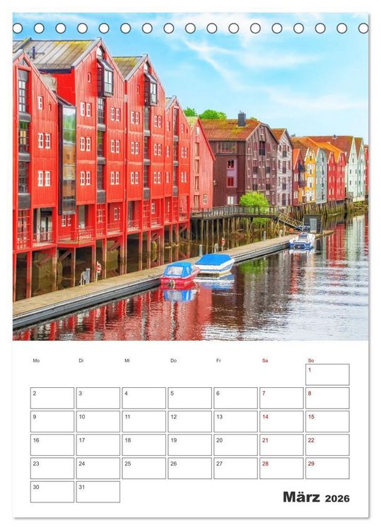 Produktbild: Norwegens K&uuml;stenst&auml;dte - Reiseplaner (Tischkalender 2026 DIN A5 hoch), CALVENDO Monatskalender