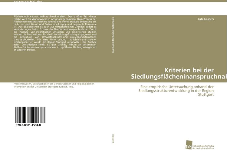 Produktbild: Kriterien bei der Siedlungsfl&auml;cheninanspruchnahme