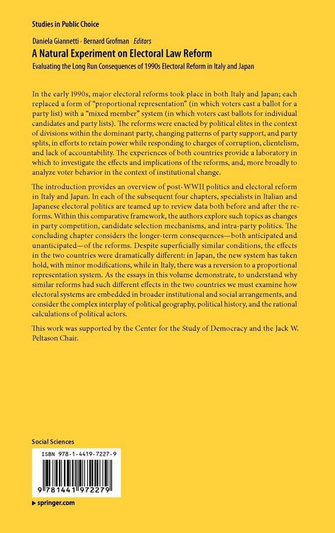 Produktbild: A Natural Experiment on Electoral Law Reform