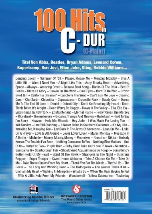 Produktbild: 100 Hits in C-Dur