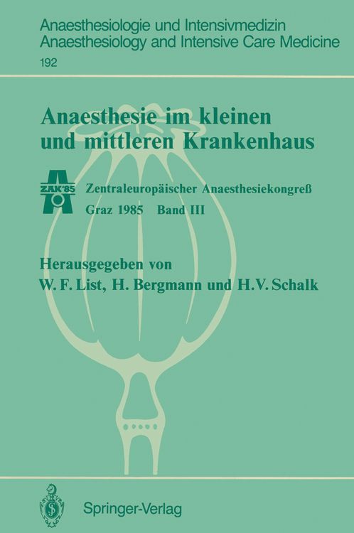 Produktbild: Anaesthesie im kleinen und mittleren Krankenhaus