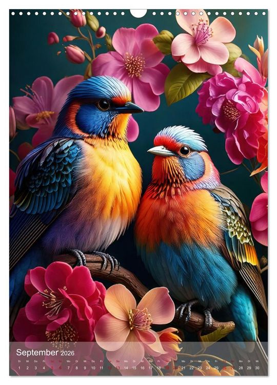 Produktbild: Exotische Harmonie - Paradiesv&ouml;gel und Blumenpracht (Wandkalender 2026 DIN A3 hoch), CALVENDO Monatskalender