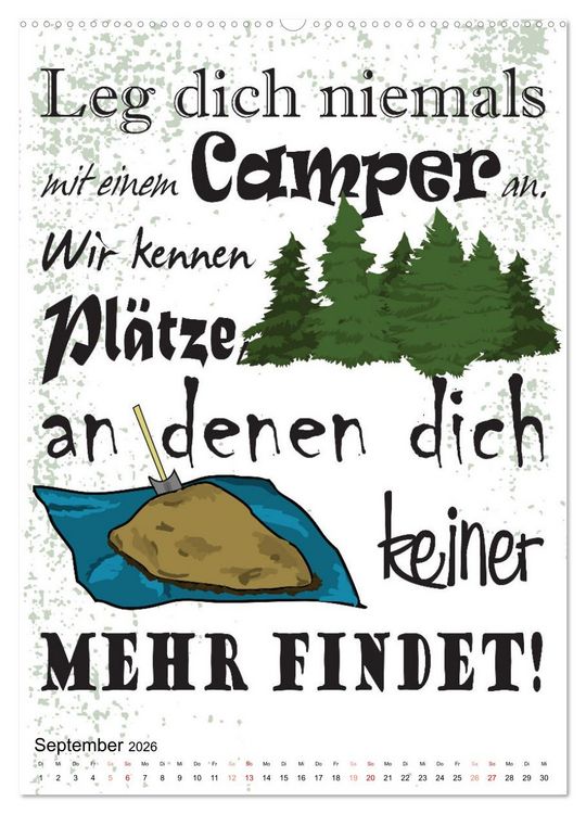Produktbild: CampingSpr&uuml;che (hochwertiger Premium Wandkalender 2026 DIN A2 hoch), Kunstdruck in Hochglanz
