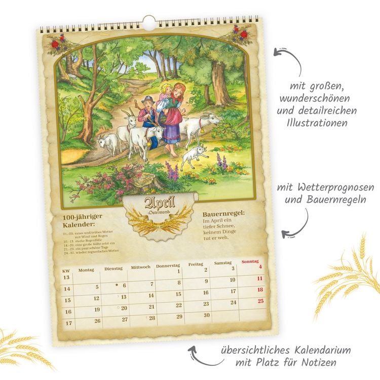 Produktbild: TR&Ouml;TSCH - Gro&szlig;bildkalender Bauernkalender 2027 mit Wetterprognosen Bauernregeln und Ferienterminen