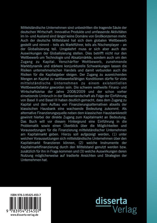 Produktbild: Finanzierung mittelst&auml;ndischer Unternehmen mittels kapitalmarktorientierter Finanzierungsinstrumente