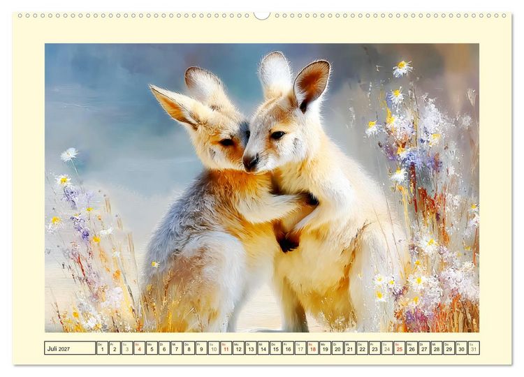 Produktbild: K&auml;ngurus. Spa&szlig; zwischen Sand, Wind und Wellen (hochwertiger Premium Wandkalender 2027 DIN A2 quer), Kunstdruck in Hochglanz