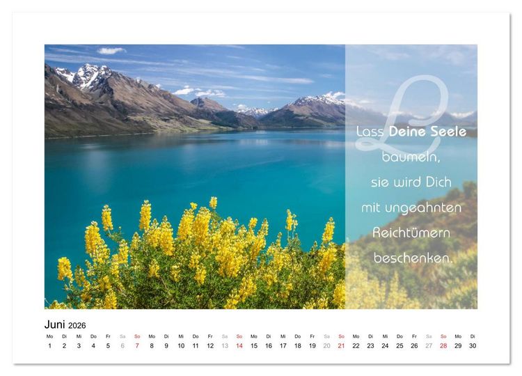 Produktbild: Kraft f&uuml;r Deine Seele (hochwertiger Premium Wandkalender 2026 DIN A2 quer), Kunstdruck in Hochglanz