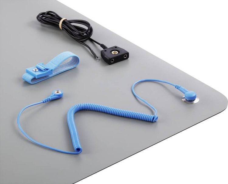 ESD Tischmatten-Set - Antistatische Arbeitsmatte 650x500mm Grau