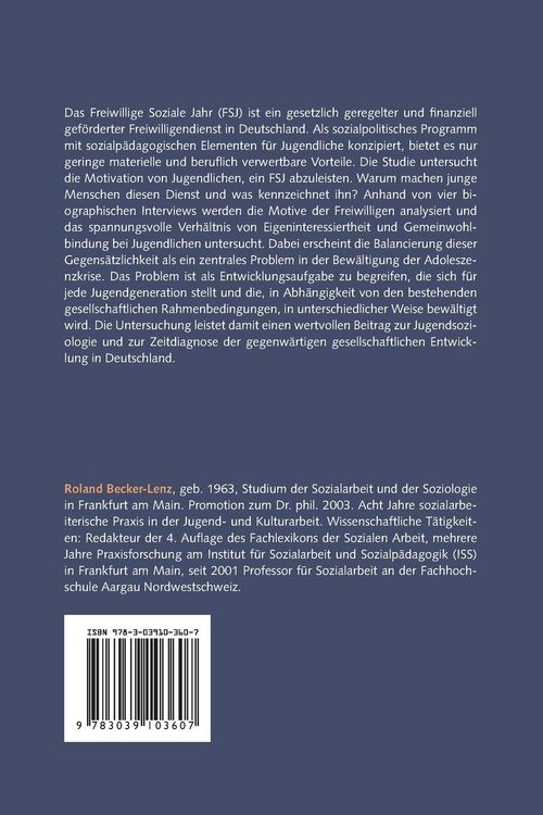 Produktbild: Eigeninteresse und Gemeinwohlbindung im Freiwilligen Sozialen Jahr