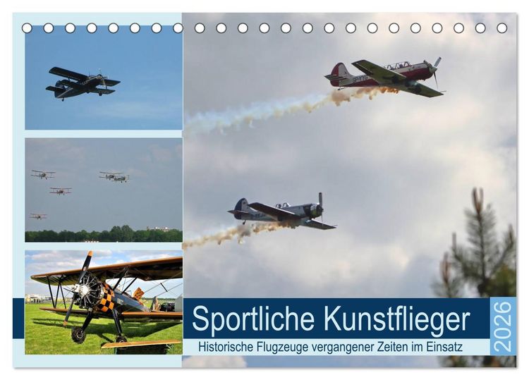 Produktbild: Sportliche Kunstflieger (Tischkalender 2026 DIN A5 quer), CALVENDO Monatskalender