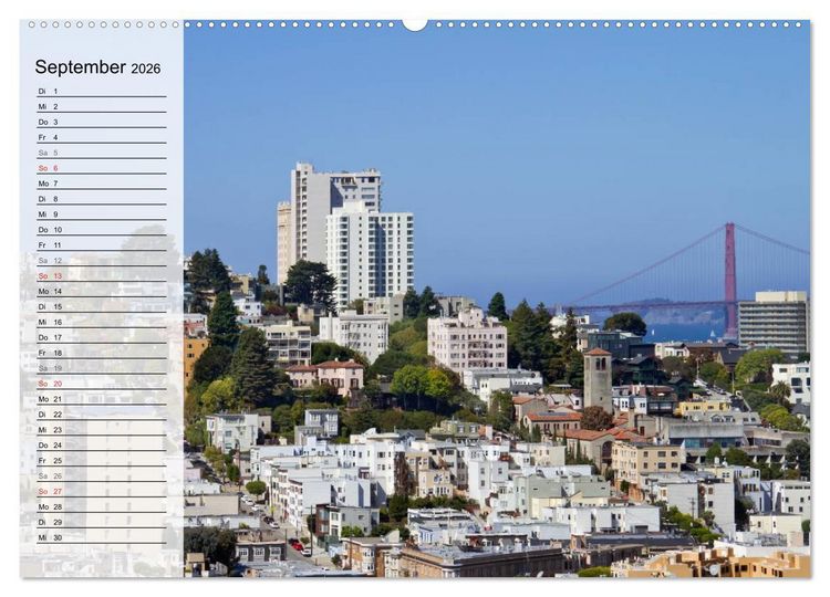Produktbild: SAN FRANCISCO Traumstadt in Kalifornien (hochwertiger Premium Wandkalender 2026 DIN A2 quer), Kunstdruck in Hochglanz