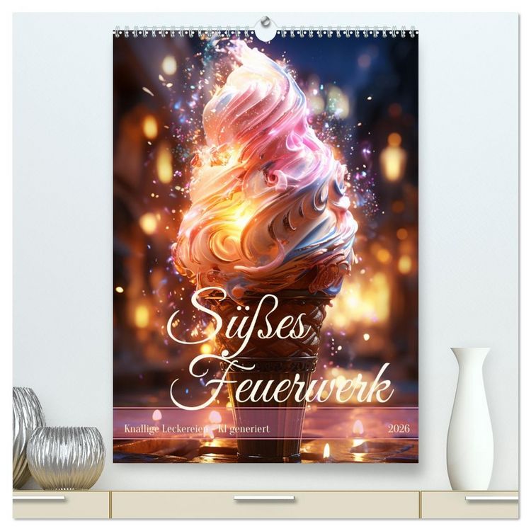 Produktbild: S&uuml;&szlig;es Feuerwerk (hochwertiger Premium Wandkalender 2026 DIN A2 hoch), Kunstdruck in Hochglanz
