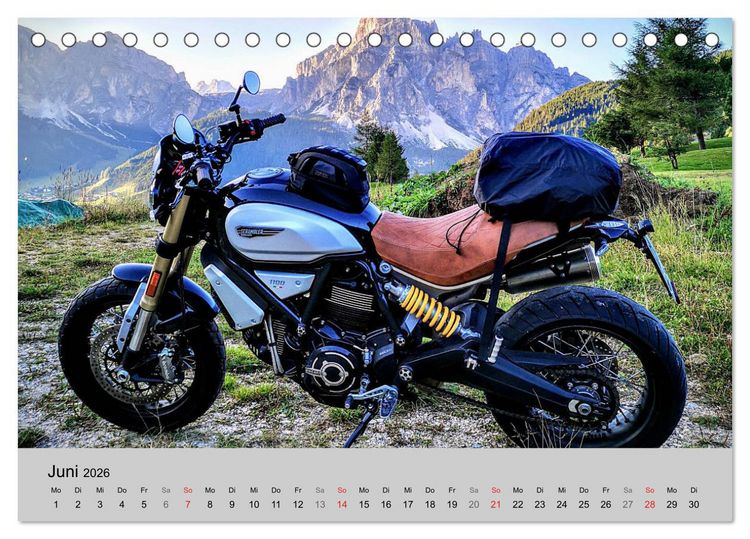 Produktbild: Scrambler Motorr&auml;der mit Stil (Tischkalender 2026 DIN A5 quer), CALVENDO Monatskalender