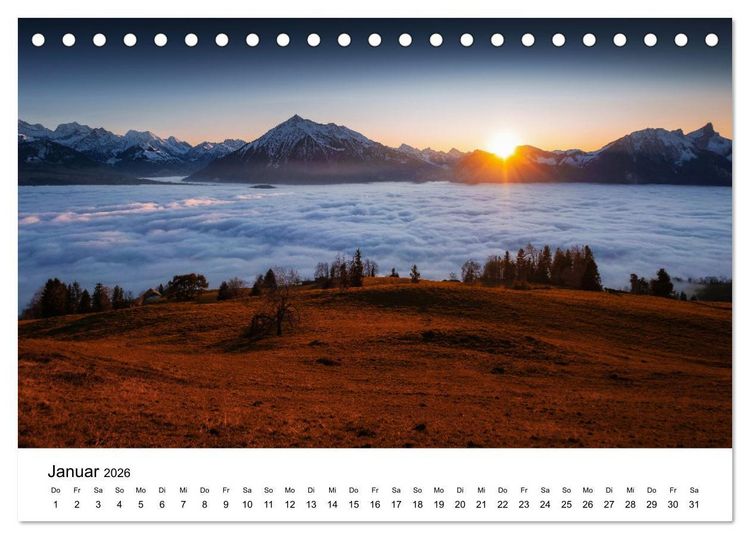 Produktbild: Wunderwelt Schweiz (Tischkalender 2026 DIN A5 quer), CALVENDO Monatskalender