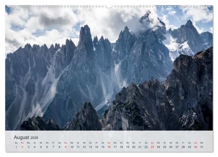 Produktbild: Dolomiten - Rundreise um Drei Zinnen (Wandkalender 2026 DIN A2 quer), CALVENDO Monatskalender