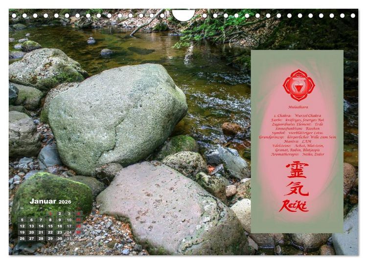Produktbild: REIKI - Chakrameditation (Wandkalender 2026 DIN A4 quer), CALVENDO Monatskalender