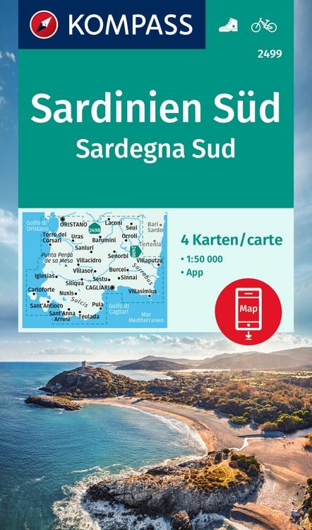 Produktbild: KOMPASS Wanderkarten-Set 2499 Sardinien S&uuml;d / Sardegna Sud (4 Karten) 1:50.000