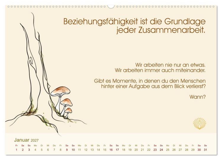 Produktbild: Arbeit ist Beziehung (hochwertiger Premium Wandkalender 2027 DIN A2 quer), Kunstdruck in Hochglanz