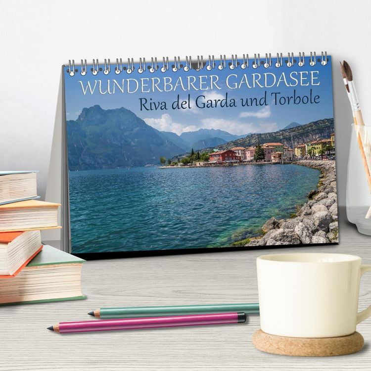 Produktbild: WUNDERBARER GARDASEE Riva del Garda und Torbole (Tischkalender 2026 DIN A5 quer), CALVENDO Monatskalender