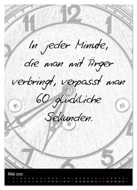 Produktbild: Kluge Spr&uuml;che in Schwarz-Wei&szlig; (hochwertiger Premium Wandkalender 2026 DIN A2 hoch), Kunstdruck in Hochglanz