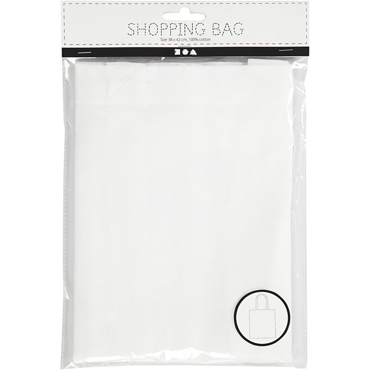 Produktbild: Creativ Company Taschen, Tragetaschen und Portemonnaies Stofftasche, Wei&szlig;, 38x42 cm, 130 g, 1 Stk